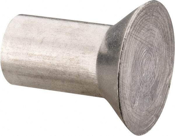 RivetKing - 3/16" Body Diam, Countersunk Aluminum Solid Rivet - 3/8" Length Under Head, Grade 1100F, 78° Countersunk Head Angle - Exact Industrial Supply