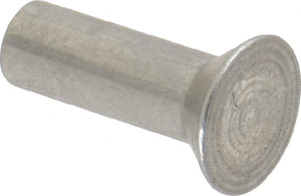 RivetKing - 1/4" Body Diam, Countersunk Aluminum Solid Rivet - 3/4" Length Under Head, Grade 1100F, 78° Countersunk Head Angle - Exact Industrial Supply