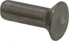 RivetKing - 1/8" Body Diam, Countersunk Uncoated Stainless Steel Solid Rivet - 3/8" Length Under Head, Grade 18-8, 90° Countersunk Head Angle - Exact Industrial Supply