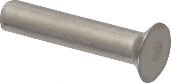 RivetKing - 1/8" Body Diam, Countersunk Uncoated Stainless Steel Solid Rivet - 5/8" Length Under Head, Grade 18-8, 90° Countersunk Head Angle - Exact Industrial Supply