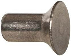 RivetKing - 3/16" Body Diam, Countersunk Uncoated Stainless Steel Solid Rivet - 3/8" Length Under Head, Grade 18-8, 90° Countersunk Head Angle - Exact Industrial Supply