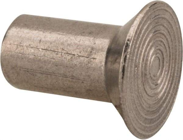 RivetKing - 1/4" Body Diam, Countersunk Uncoated Stainless Steel Solid Rivet - 1/2" Length Under Head, Grade 18-8, 90° Countersunk Head Angle - Exact Industrial Supply