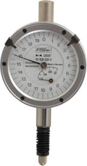 Fowler - 1/8" Range, 0-20-0 Dial Reading, 0.0005" Graduation Dial Drop Indicator - Revolution Counter - Exact Industrial Supply