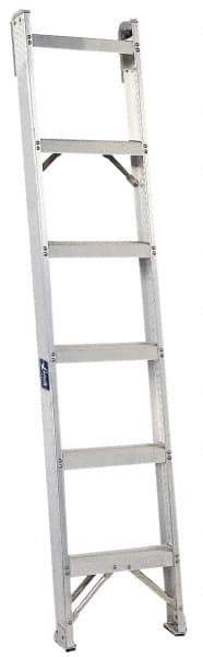 Louisville - 10 Steps, 10' High, Type IA Rating, Aluminum Shelf Ladder - 300 Lb Capacity, 15-1/4" Base Width - Exact Industrial Supply