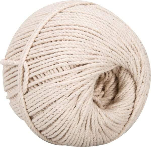 Made in USA - 0.08 Inch Diameter, Seine Cable Cord Twine - 61 Lbs. Breaking Strength, White, 470 Ft. per Lb. - Exact Industrial Supply