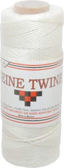 Value Collection - 0.058 Inch Diameter, Seine Twine Spool - 180 Lbs. Breaking Strength, White, 1,100 Ft. per Lb. - Exact Industrial Supply