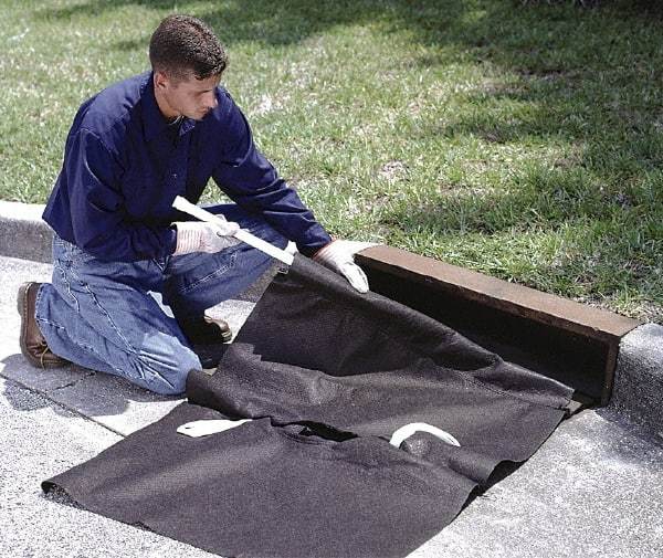 UltraTech - 60" Long x 42" Wide, Polypropylene Curb-Style Drain Guard - Black, Use for Oil/Sediment - Exact Industrial Supply