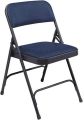 NPS - 18-3/4" Wide x 20-1/4" Deep x 29-1/2" High, Vinyl Folding Chair with Vinyl Padded Seat - Dark Midnight Blue - Exact Industrial Supply