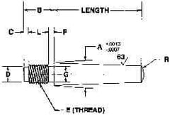 Value Collection - Size 9, 0.589" Large End Diam, Passivated Stainless Steel 1/2-20 Threaded Taper Pin - Grade 303, 18-8, 4 Pin Length - Exact Industrial Supply