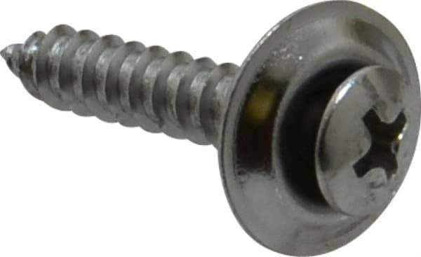 Value Collection - #10 Sems Oval Head Phillips Sheet Metal Screw - Steel, 1" OAL, Grade 2 - Exact Industrial Supply