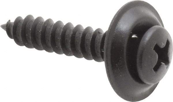 Value Collection - #10 Sems Oval Head Phillips Sheet Metal Screw - Steel, 1" OAL, Grade 2 - Exact Industrial Supply