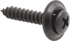 Value Collection - #10 Sems Oval Head Phillips Sheet Metal Screw - Steel, 1" OAL, Grade 2 - Exact Industrial Supply