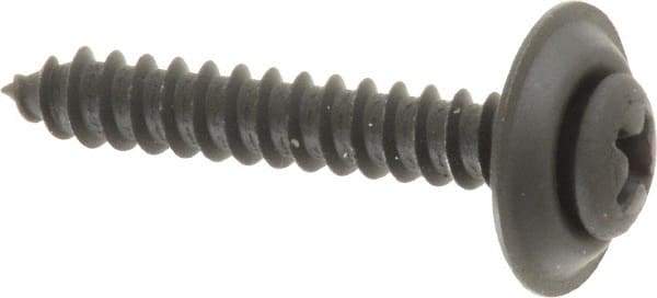 Value Collection - #10 Sems Oval Head Phillips Sheet Metal Screw - Steel, 1-1/4" OAL, Grade 2 - Exact Industrial Supply