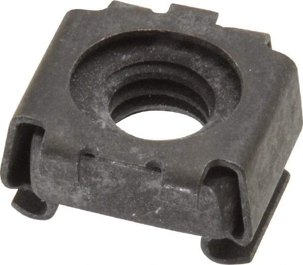 Value Collection - 5/16-18 Screw, 0.023 to 1/16" Thick, Spring Steel Cage Nut - 1/2" Center Edge, Black Phosphate Finish - Exact Industrial Supply