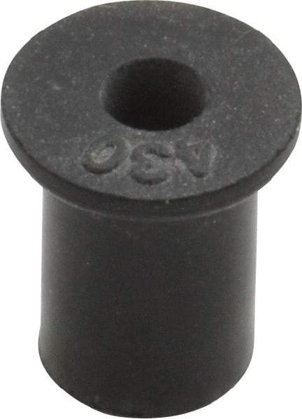 Au-Ve-Co Products - #6-32, 0.452" Diam x 0.062" Thick Flange, Rubber Insulated Rivet Nut - UNC Thread, Neoprene, 7/16" Long x 5/16" Body Diam, 1/2" OAL - Exact Industrial Supply