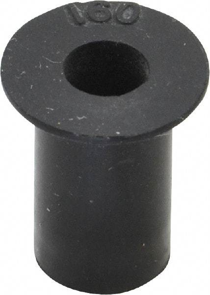 Au-Ve-Co Products - #10-32, 0.562" Diam x 0.04" Thick Flange, Rubber Insulated Rivet Nut - UNF Thread, Neoprene, 5/8" Long x 0.377" Body Diam, 0.665" OAL - Exact Industrial Supply