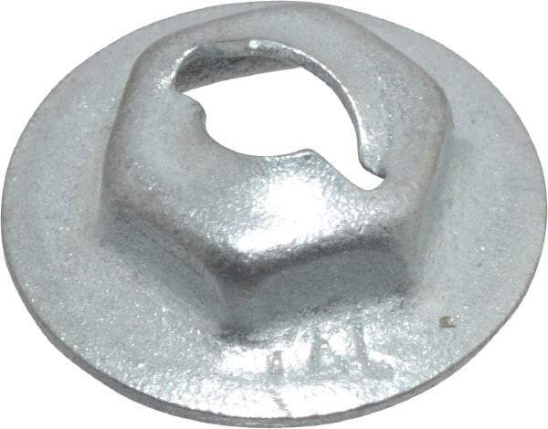 Value Collection - 5/32" Hole Diam, 9/16" OD, 3/8" Width Across Flats Washer Lock Nut - Zinc-Plated Spring Steel, For Use with Non Threaded Fasteners - Exact Industrial Supply