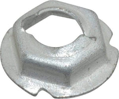 Au-Ve-Co Products - 1/4" Hole Diam, 19/32" OD, 7/16" Width Across Flats Washer Lock Nut - Zinc-Plated Spring Steel, For Use with Non Threaded Fasteners - Exact Industrial Supply