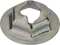 Au-Ve-Co Products - 1/4" Hole Diam, 11/16" OD, 7/16" Width Across Flats Washer Lock Nut - Zinc-Plated Spring Steel, For Use with Non Threaded Fasteners - Exact Industrial Supply