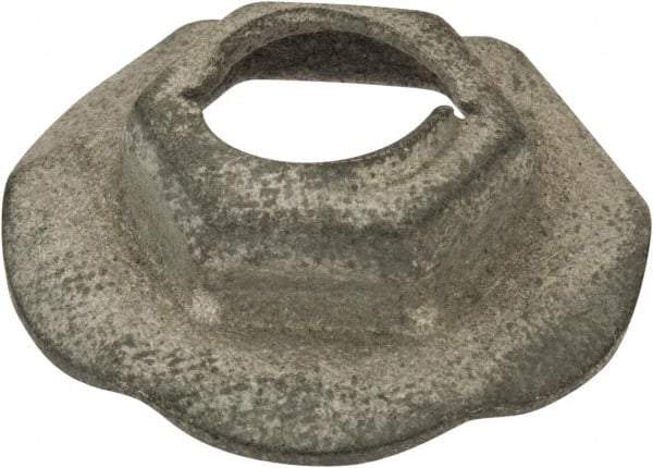 Value Collection - 5/16" Hole Diam, 7/8" OD, 1/2" Width Across Flats Washer Lock Nut - Zinc-Plated Spring Steel, For Use with Non Threaded Fasteners - Exact Industrial Supply