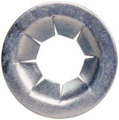 Value Collection - 7/16" OD, Spring Steel Push Nut - Zinc-Plated, 3/16" Shaft Diam - Exact Industrial Supply
