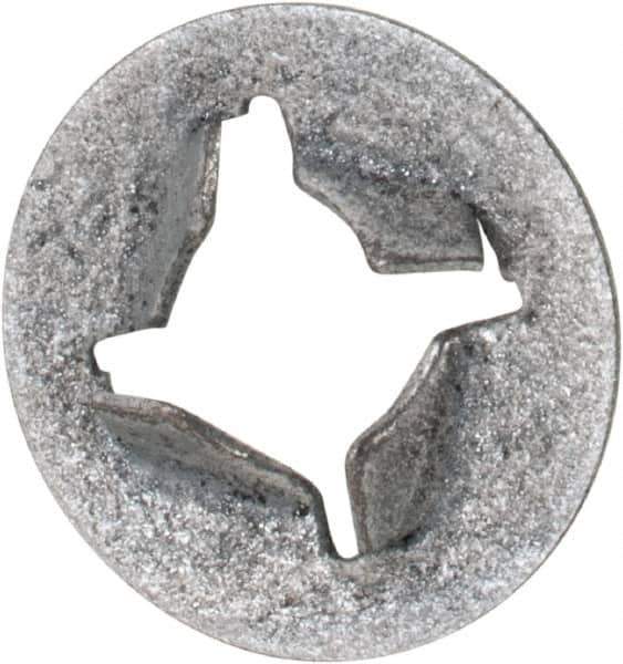 Au-Ve-Co Products - M5x0.80 Screw, 11mm OD, Spring Steel Push Nut - Zinc-Plated - Exact Industrial Supply