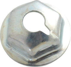 Au-Ve-Co Products - #10-24, 1/2" OD, 3/8" Width Across Flats Washer Lock Nut - Zinc-Plated Spring Steel, For Use with Threaded Fasteners - Exact Industrial Supply
