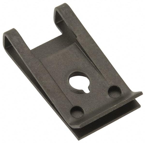 Value Collection - #10 Screw, 0.025 to 1/8" Thick, Spring Steel Standard U Nut - 9/16" Center Edge, Black Phosphate Finish - Exact Industrial Supply