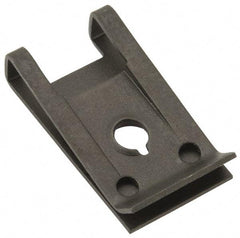 Value Collection - #10 Screw, 0.025 to 1/8" Thick, Spring Steel Standard U Nut - 9/16" Center Edge, Black Phosphate Finish - Exact Industrial Supply