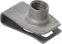 Au-Ve-Co Products - 5/16-18 Screw, 0.025 to 0.15" Thick, Spring Steel Extruded Tapped Hole U Nut - 9/16" Center Edge, Black Phosphate Finish - Exact Industrial Supply