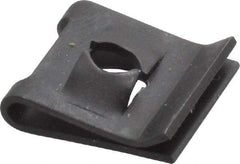 Value Collection - #8 Screw, 0.025 to 0.04" Thick, Spring Steel Standard U Nut - 1/4" Center Edge, Black Phosphate Finish - Exact Industrial Supply