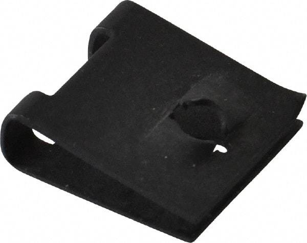 Value Collection - #8 Screw, 3/32 to 5/32" Thick, Spring Steel Standard U Nut - 1/2" Center Edge, Black Phosphate Finish - Exact Industrial Supply