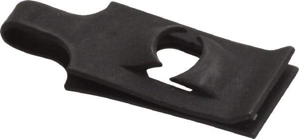 Value Collection - #10-24 Screw, 0.045 to 1/16" Thick, Spring Steel Standard U Nut - 9/16" Center Edge, Black Phosphate Finish - Exact Industrial Supply