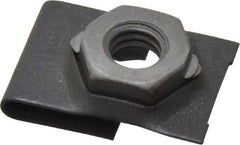 Value Collection - 5/16-18 Screw, 0.087 to 0.093" Thick, Spring Steel J Nut Retainer - 9/16" Center Edge, Black Phosphate Finish - Exact Industrial Supply