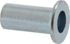 Value Collection - #10-24, 0.01 to 0.08" Grip, Steel Standard Rivet Nut - Drill Size Letter F, Flat Head - Exact Industrial Supply