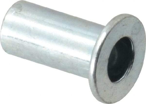 Value Collection - #10-32, 0.01 to 0.08" Grip, Steel Standard Rivet Nut - Drill Size Letter F, Flat Head - Exact Industrial Supply