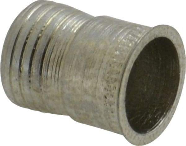 Marson - #10-32, 3/8" OAL, Thread-Sert Threaded Insert - 0.281" Hole Diam, 0.314" Head Diam, Steel - Exact Industrial Supply