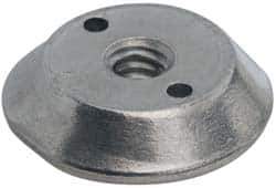 Made in USA - 1/4-20, Alloy Steel, Zinc Plated, Right Hand Spherical Fixture Nut - 1/4" High - Exact Industrial Supply