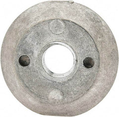 Made in USA - 5/16-18, Alloy Steel, Zinc Plated, Right Hand Spherical Fixture Nut - 1/4" High - Exact Industrial Supply