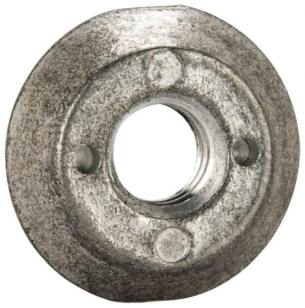 Made in USA - 3/8-16, Alloy Steel, Zinc Plated, Right Hand Spherical Fixture Nut - 1/4" High - Exact Industrial Supply