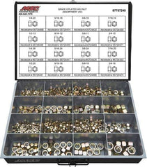 Value Collection - 1/4-20 to 3/4-16 Thread, 765 Piece Alloy Steel Nut Assortment - Grade 8 - Exact Industrial Supply