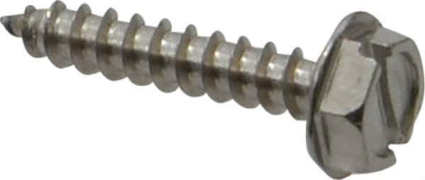 Value Collection - #6 Hex Washer Head Slotted Sheet Metal Screw - Stainless Steel, 3/4" Length Under Head, Grade 18-8 - Exact Industrial Supply