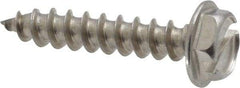 Value Collection - #10 Hex Washer Head Slotted Sheet Metal Screw - Stainless Steel, 1" Length Under Head, Grade 18-8 - Exact Industrial Supply