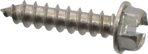 Value Collection - #12 Hex Washer Head Slotted Sheet Metal Screw - Stainless Steel, 1" Length Under Head, Grade 18-8 - Exact Industrial Supply