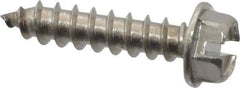 Value Collection - #12 Hex Washer Head Slotted Sheet Metal Screw - Stainless Steel, 1" Length Under Head, Grade 18-8 - Exact Industrial Supply