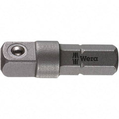 Wera - Socket Adapters & Universal Joints Type: Square-Drive to Hex Bit Adapter Male Size: 1/4 - Exact Industrial Supply