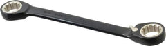 Proto - 5/8" x 11/16" 12 Point Spline Reversible Ratcheting Box Wrench - Double End, 1-3/16" Head Diam x 3/16" Head Thickness, 7-7/8" OAL, Steel, Black Chrome Finish - Exact Industrial Supply