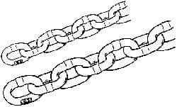 Peerless Chain - 6900 Lbs. Load Capacity, Carbon Steel Proof Coil Chain - 3 Grade, 2.016 Inch Inside Long x 0.851 Inch Inside Wide - Exact Industrial Supply