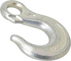 CM - 5,400 Lb Capacity, Chain Grade 43, Carbon Steel Eye Hook - 3-1/4" Reach, 11/16" Eye ID, 3/8" Chain Diam - Exact Industrial Supply