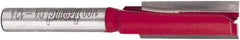 Freud - 3/8" Diam, 1/4" Shank Diam, 1" Length of Cut, 2 Flute Double Edge Straight Router Bit - 2-1/2" Overall Length, Carbide Tipped - Exact Industrial Supply